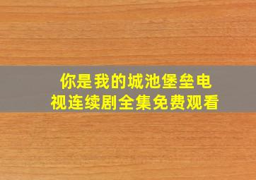 你是我的城池堡垒电视连续剧全集免费观看