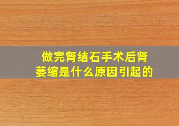 做完肾结石手术后肾萎缩是什么原因引起的