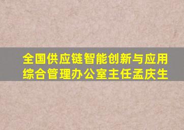 全国供应链智能创新与应用综合管理办公室主任孟庆生