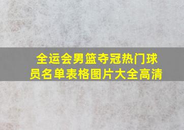 全运会男篮夺冠热门球员名单表格图片大全高清