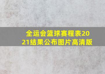 全运会篮球赛程表2021结果公布图片高清版