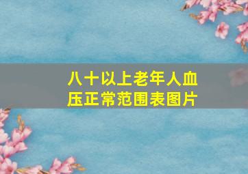 八十以上老年人血压正常范围表图片