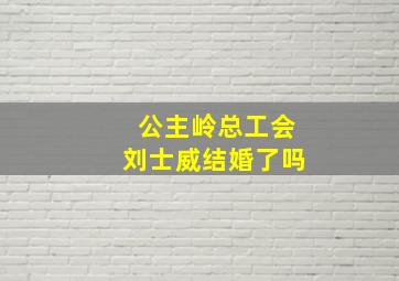 公主岭总工会刘士威结婚了吗