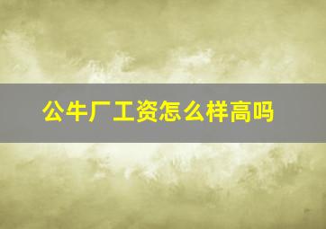 公牛厂工资怎么样高吗