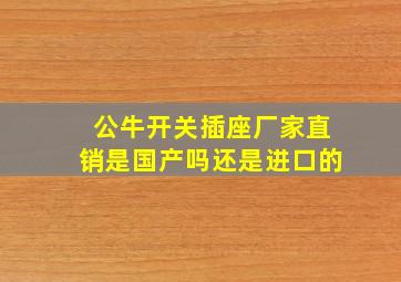 公牛开关插座厂家直销是国产吗还是进口的