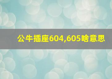 公牛插座604,605啥意思