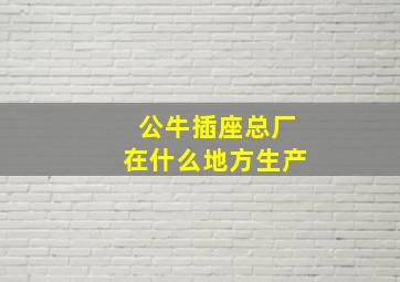 公牛插座总厂在什么地方生产