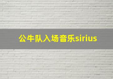 公牛队入场音乐sirius