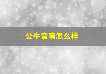 公牛音响怎么样