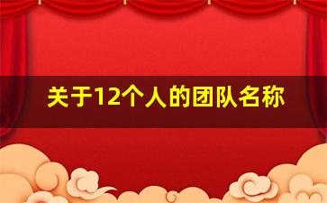 关于12个人的团队名称