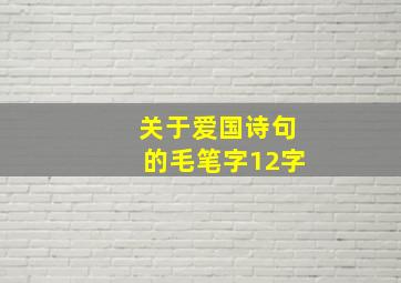 关于爱国诗句的毛笔字12字