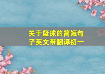 关于篮球的简短句子英文带翻译初一