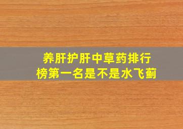 养肝护肝中草药排行榜第一名是不是水飞蓟