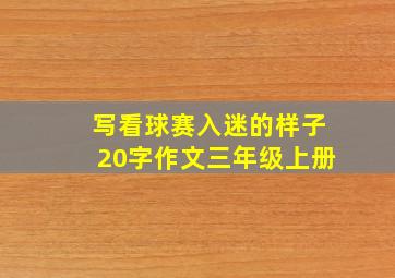 写看球赛入迷的样子20字作文三年级上册