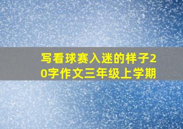 写看球赛入迷的样子20字作文三年级上学期