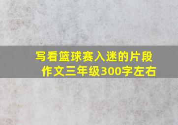 写看篮球赛入迷的片段作文三年级300字左右