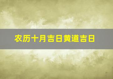 农历十月吉日黄道吉日