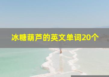 冰糖葫芦的英文单词20个