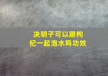 决明子可以跟枸杞一起泡水吗功效