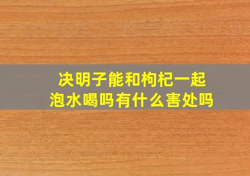 决明子能和枸杞一起泡水喝吗有什么害处吗