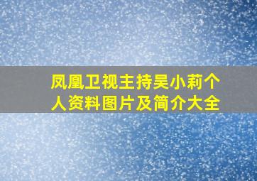 凤凰卫视主持吴小莉个人资料图片及简介大全