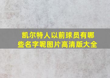 凯尔特人以前球员有哪些名字呢图片高清版大全