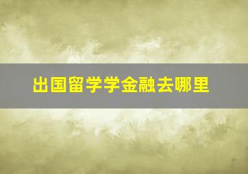 出国留学学金融去哪里