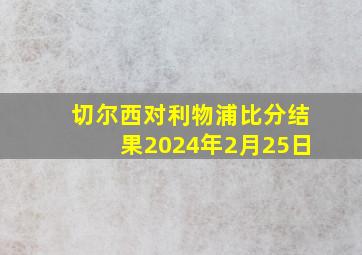 切尔西对利物浦比分结果2024年2月25日