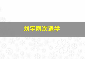 刘宇两次退学