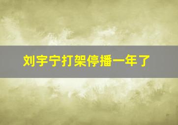 刘宇宁打架停播一年了