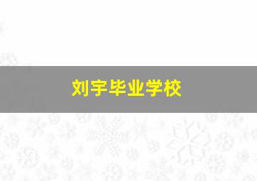 刘宇毕业学校