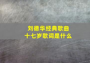 刘德华经典歌曲十七岁歌词是什么