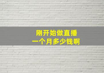 刚开始做直播一个月多少钱啊