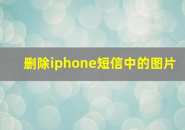 删除iphone短信中的图片