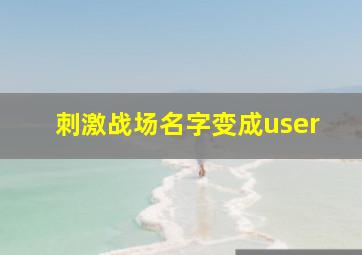 刺激战场名字变成user