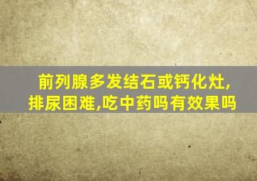 前列腺多发结石或钙化灶,排尿困难,吃中药吗有效果吗