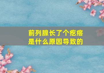 前列腺长了个疙瘩是什么原因导致的