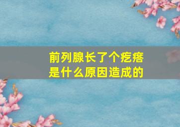 前列腺长了个疙瘩是什么原因造成的