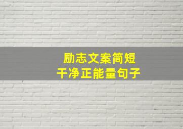 励志文案简短干净正能量句子