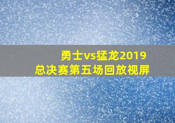 勇士vs猛龙2019总决赛第五场回放视屏