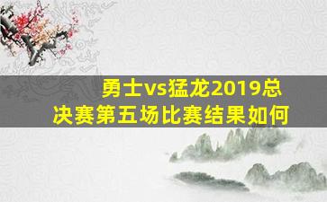 勇士vs猛龙2019总决赛第五场比赛结果如何