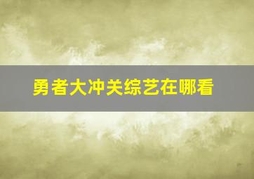 勇者大冲关综艺在哪看