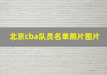 北京cba队员名单照片图片