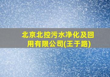 北京北控污水净化及回用有限公司(王于路)