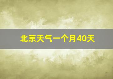 北京天气一个月40天