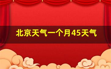 北京天气一个月45天气