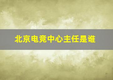 北京电竞中心主任是谁