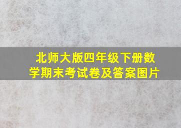 北师大版四年级下册数学期末考试卷及答案图片