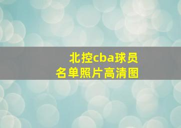 北控cba球员名单照片高清图