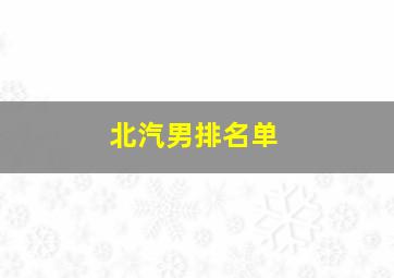 北汽男排名单